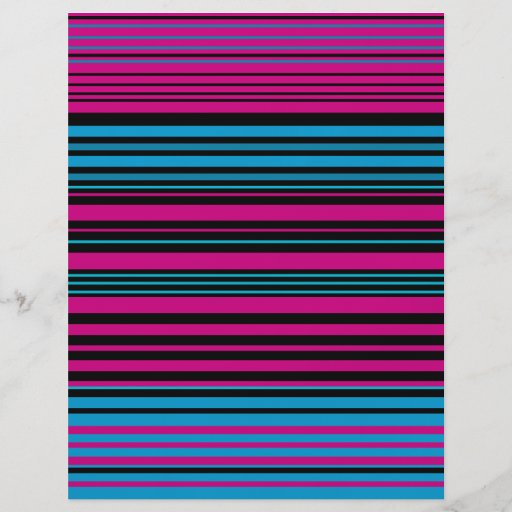 Contemporary dark pink black and blue stripes flyer design