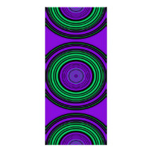 Contemporary dark purple green circles full colour rack card