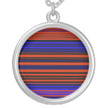 Contemporary dark red blue and black stripes jewelry