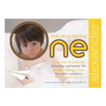 Contemporary First Birthday Photo Aeroplane Invite