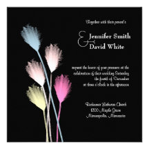 Contemporary Floral Wedding Invitation