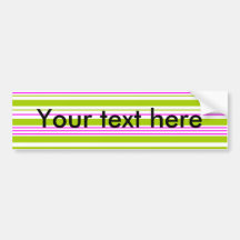 Contemporary green white and pink stripes bumper stickers