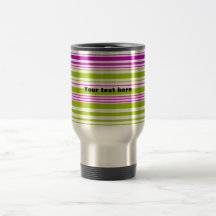 Contemporary green white and pink stripes mug