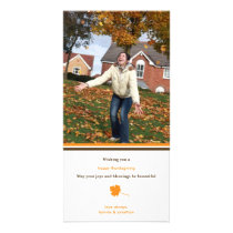 Contemporary leaf Thanksgiving photo greeting photo cards