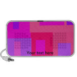 Contemporary pink and violet squares laptop speakers
