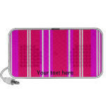 Contemporary pink and white stripes laptop speakers