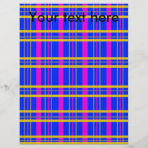 Contemporary pink grey plaid personalized flyer
