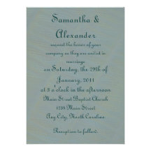 Contemporary Sea Green Wedding Personalised Announcements