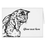 Contented Cat drawing Greeting Card