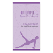 Convergent Lines Purple Pilates Business Card Template