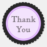 Cookie Cut Black Purple Thank You Stickers