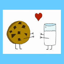 Cookies and Milk Postcard postcards