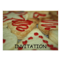 Cookies with red icing  INVITATION