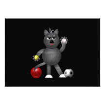 Cool "3-D" Alley Cat Athlete Custom Announcements