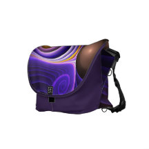 Cool abstract Messenger bag with Spirals & Bubbles