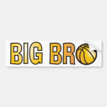 Cool Big Bro Shirt - Basketball Theme Bumper Sticker