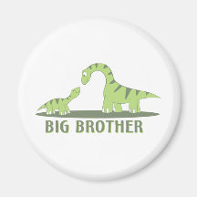 Cool Big Brother Shirt - Dinosaur Theme Refrigerator Magnet