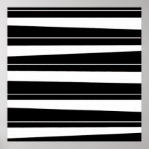 Cool Black and White Pattern Uneven Stripes Posters