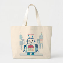 Cool Blue Robot Gifts Novelties Bag