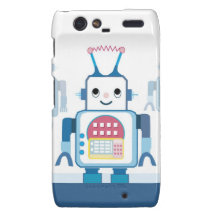 Cool Blue Robot Gifts Novelties Motorola Droid RAZR Cover