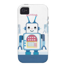 Cool Blue Robot Gifts Novelties iPhone 4/4S Case