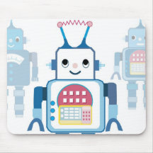 Cool Blue Robot Gifts Novelties Mouse Pad