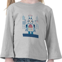 Cool Blue Robot Gifts Novelties T Shirt