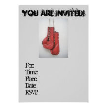 Cool Boxing Gloves Invitations (Birthday)