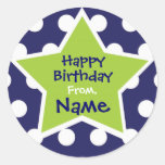 Cool Boy Star Customisable Birthday Sticker