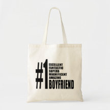Cool Boyfriends : Number One Boyfriend Tote Bag