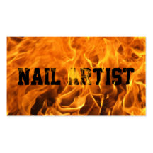 Cool Burning Fire Nail Art Business Card
