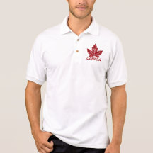 Cool Canada Polo Shirt Retro Maple Leaf Souvenir