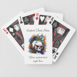 Cool cartoon tattoo symbol dragon skull flames bicycle poker deck