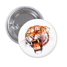 Cool cartoon tattoo symbol roaring tiger head buttons