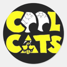 cool-cats-x round sticker