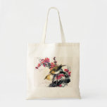Cool chinese beautiful brown bird red cherry tree canvas bags