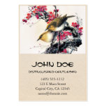 Cool chinese beautiful brown bird red cherry tree business card template