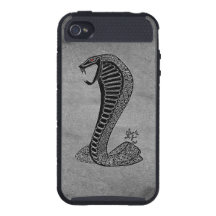 Cool Chinese cobra black and  metal effects iPhone 4 Case