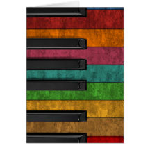 Cool colourful antique grunge effect piano card