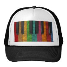 Cool colourful antique grunge effect piano hat