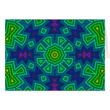 Cool Colours Kaliedscope Greeting Cards