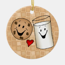 Cool Cookies and Milk Friends Cartoon Christmas Ornaments