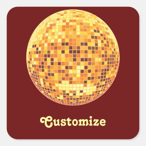 Cool Custom Retro Golden Disco Ball Designs Stickers