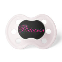 Cool cute princess, hot pink and black print pacifiers
