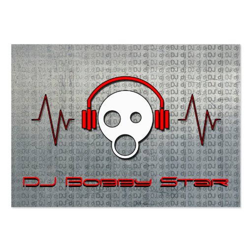 Cool dj cartoon metalic business card