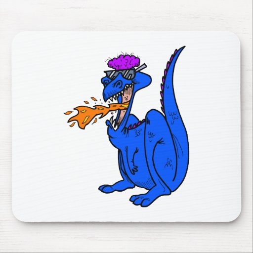 Cool Dude Flaming Dragon Mouse Pad
