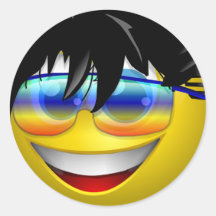 COOL DUDE SMILEY STICKERS