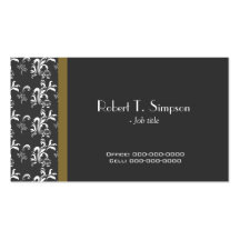 cool, elegant simple damask business card