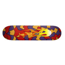 cool flame colours skate board decks
