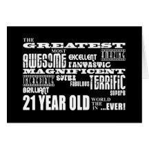 Cool Fun 21st Birthday Party Greatest 21 Year Old Cards